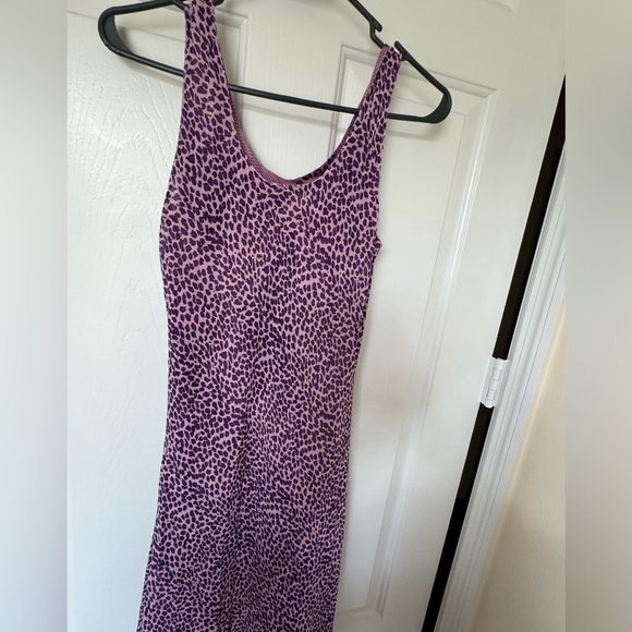 2 looks in one full length dress. Pinks and purple animal and feather prints - Picture 9 of 9